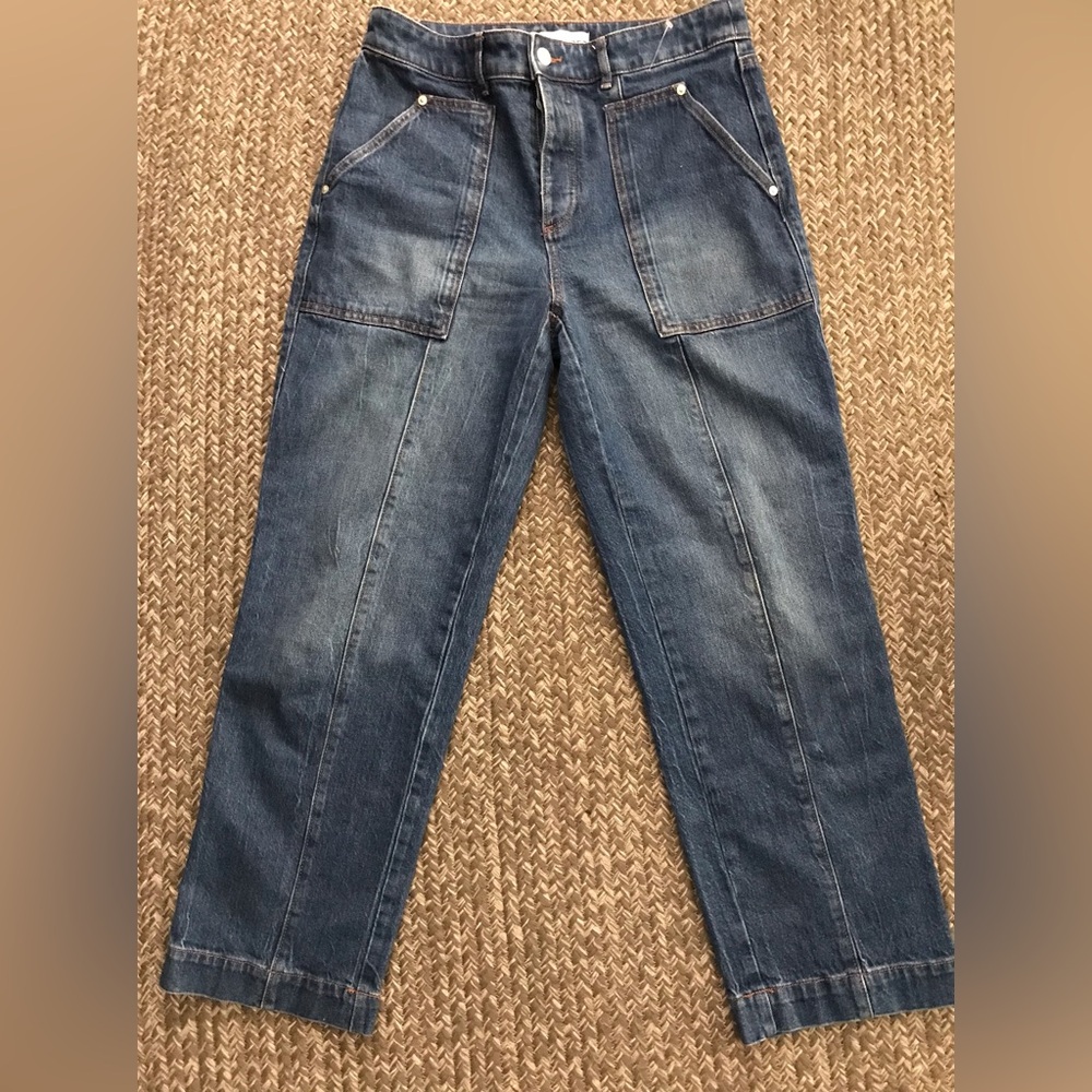 LOFT Women's Dark Blue Patch Pocket Jeans 28/6 - Picture 3 of 6